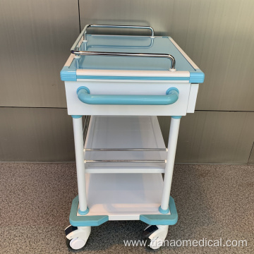 Hospital Steel Artificial Marble 2-Drawer I.V. Trolley